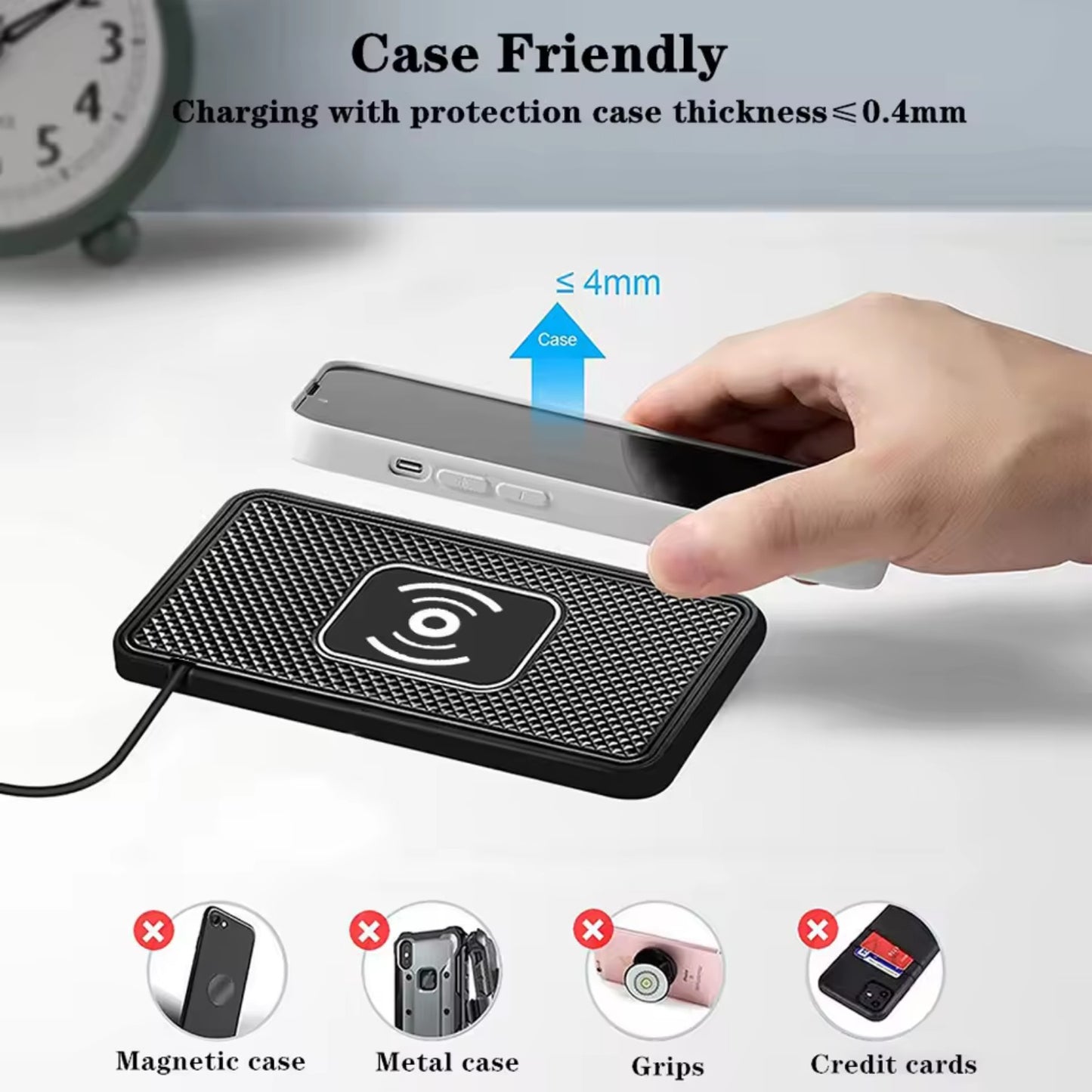 Wireless Car Charging Pad β Non-Slip & Universal