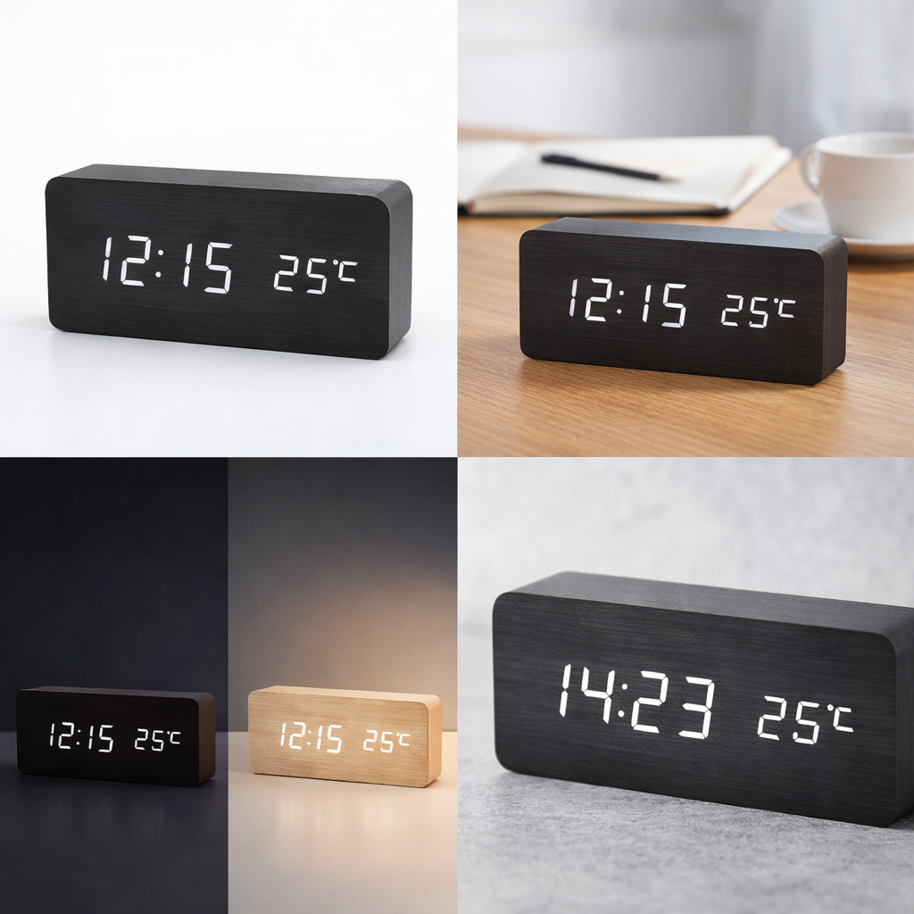 Wooden LED Digital Alarm Clock