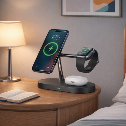 3-in-1 Fast Wireless Charger for iPhone & Apple Watch