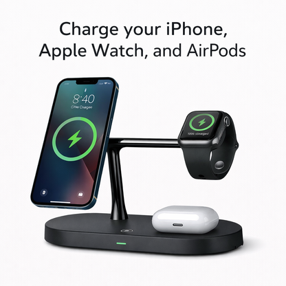 3-in-1 Fast Wireless Charger for iPhone & Apple Watch